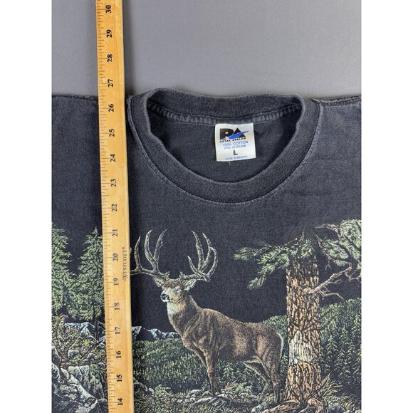 Rare Vintage 1996 Stand Out Designs Earth Nature Animal Deer Forest Black Faded - Picture 9 of 9